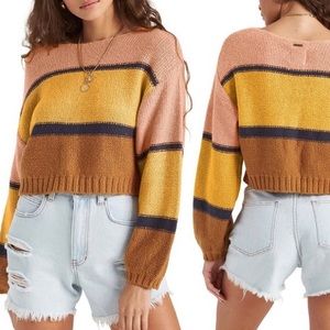 Billabong Seeing Stripes Sweater in Yellow Size Small